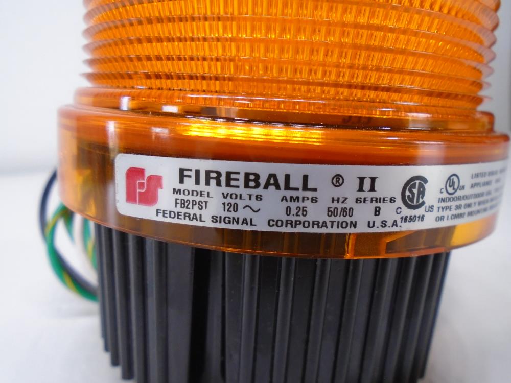 Federal Signal Fireball II Strobe Warning Light, Amber, 120V, FB2PST